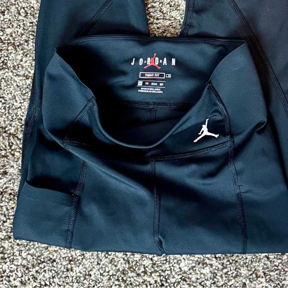 Air Jordan Black Leggings with White and Red Accents